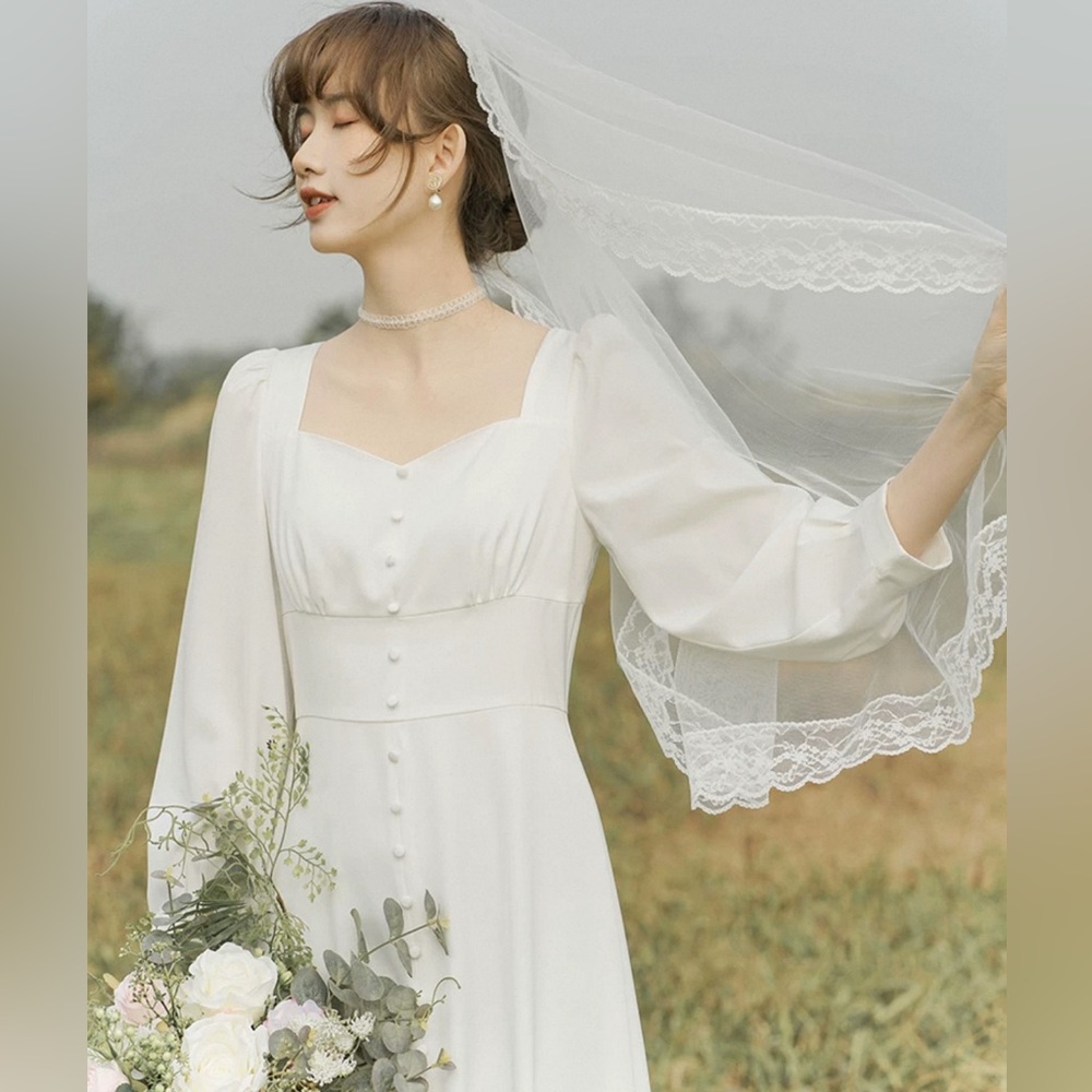 Elegant White Chiffon Dress